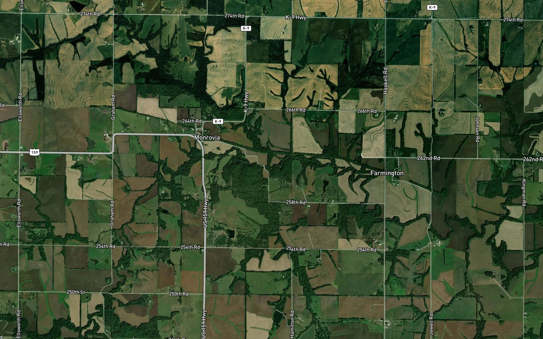 Satellite map of the Little Stranger Creek