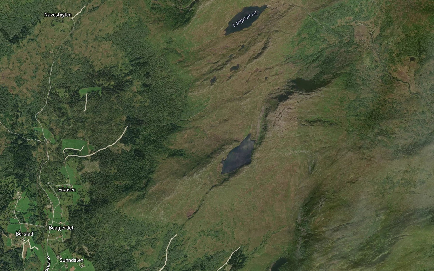 Satellite map of the Svartevasselva