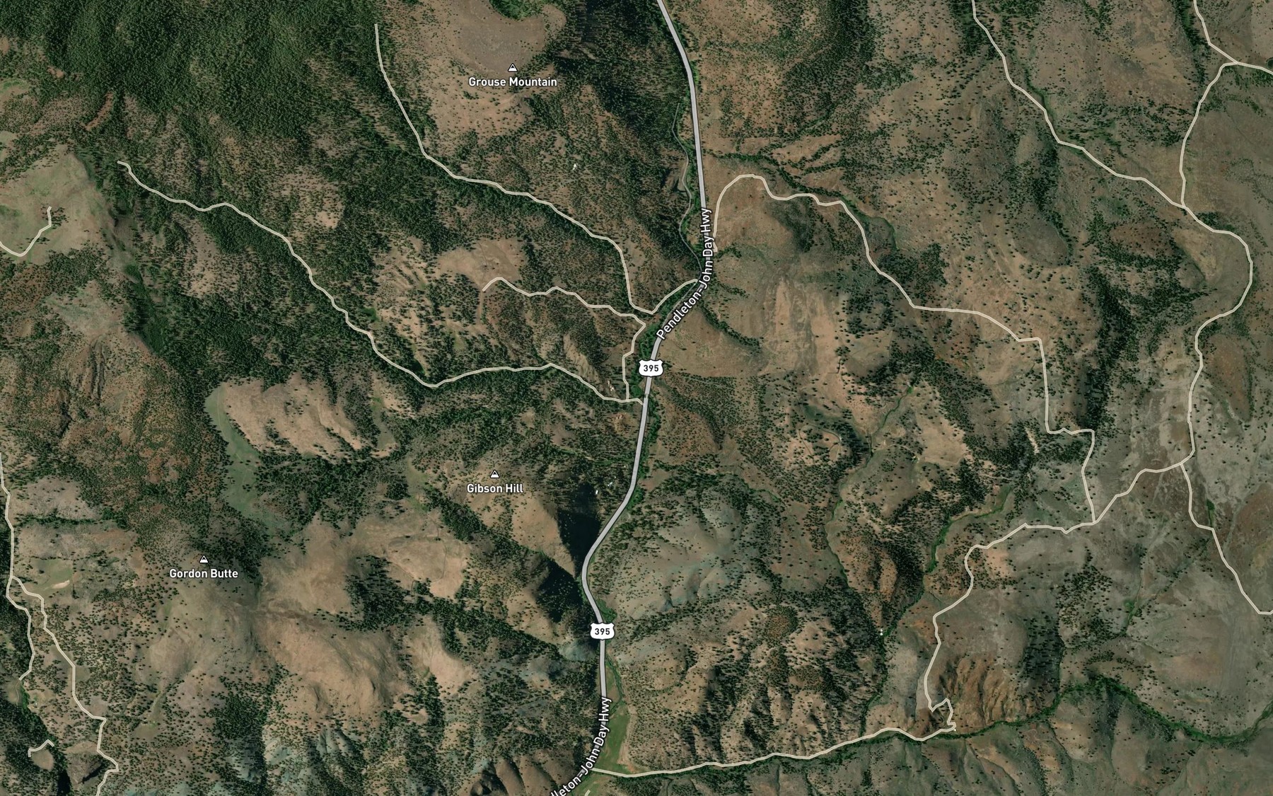 Satellite map of the Gordon Creek