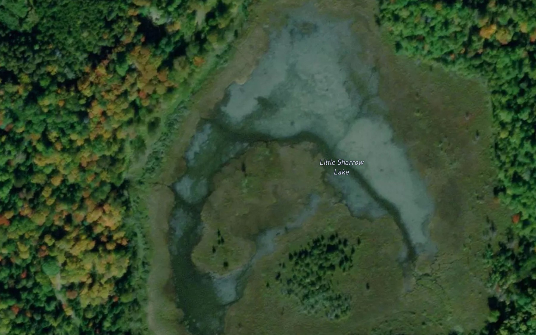 Satellite map of the Little Sharrow Lake