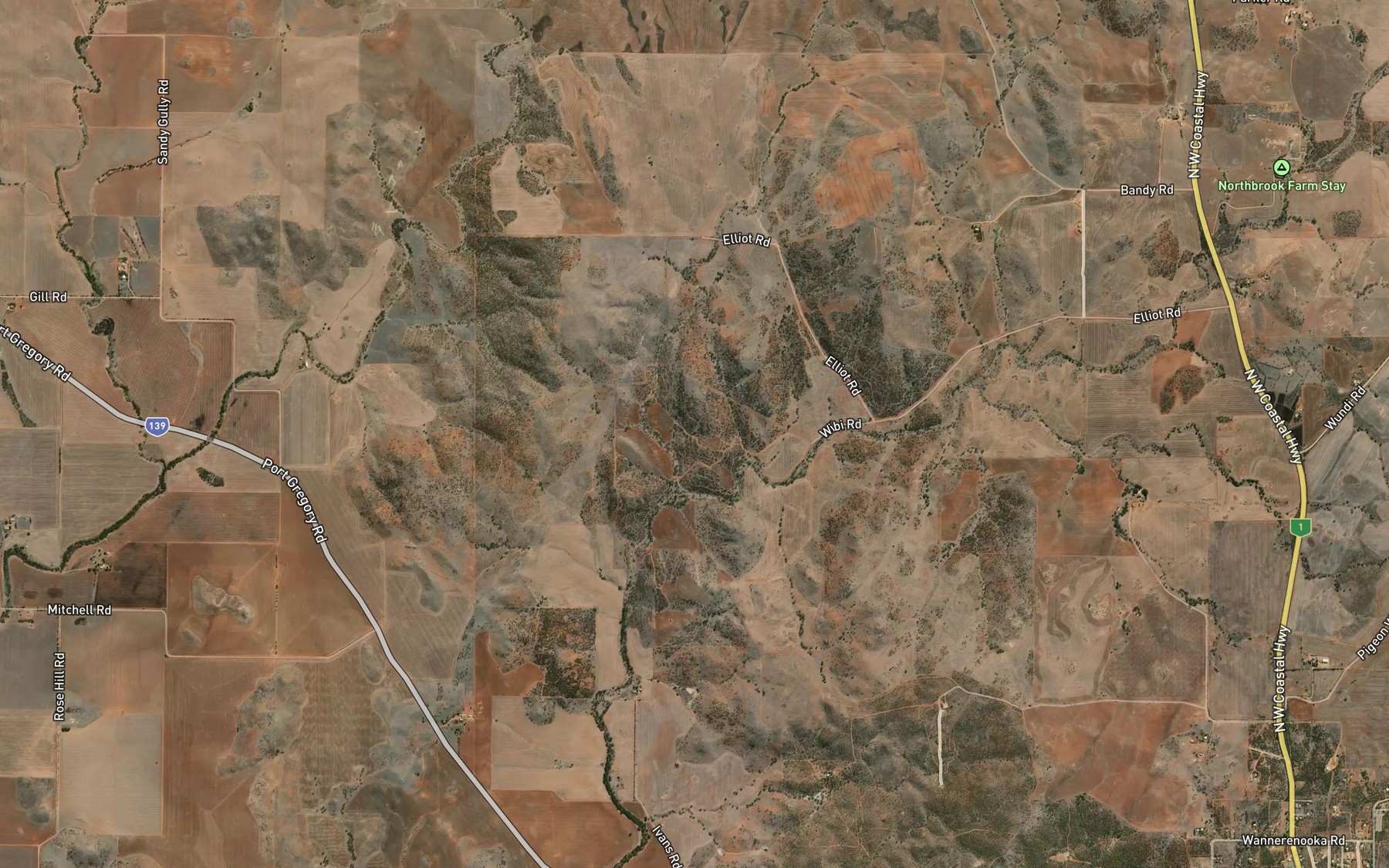 Satellite map of the Tomelton Brook