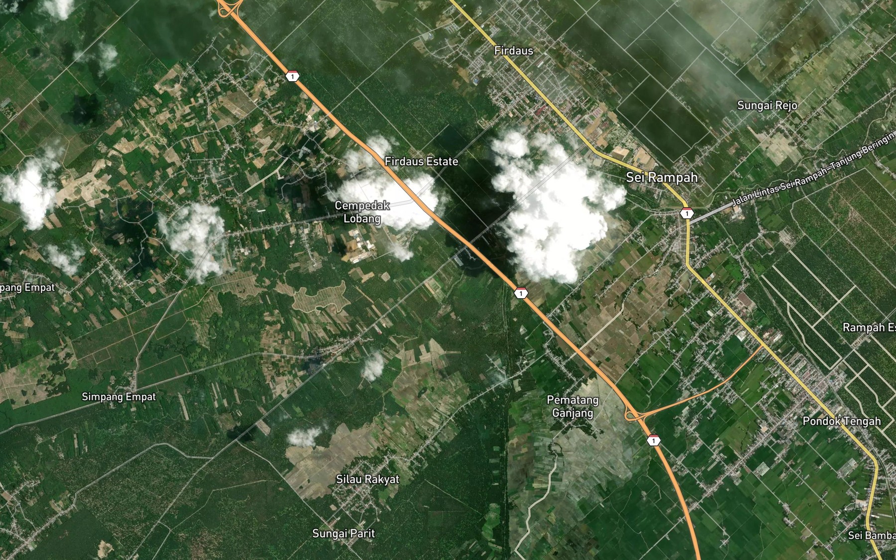 Satellite map of the Sungai Rambong