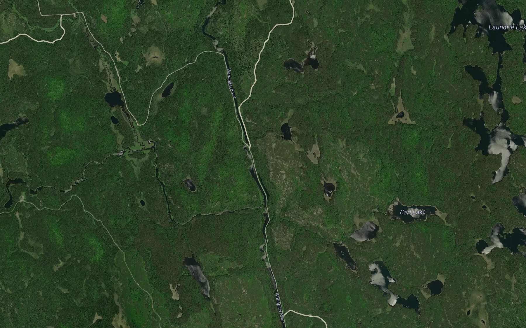 Satellite map of the Burwash Creek