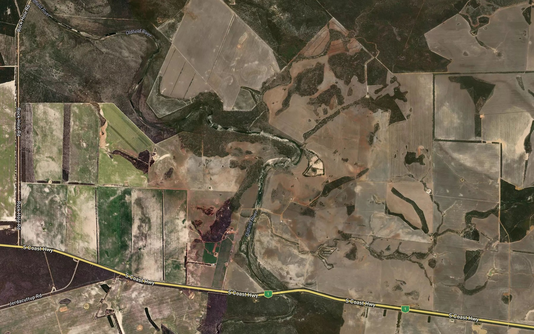 Satellite map of the Dallinup Creek