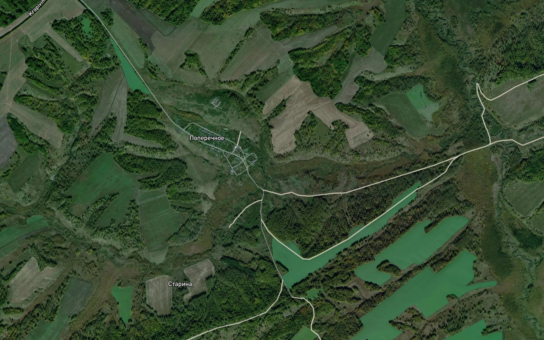 Satellite map of the Poperechnaya