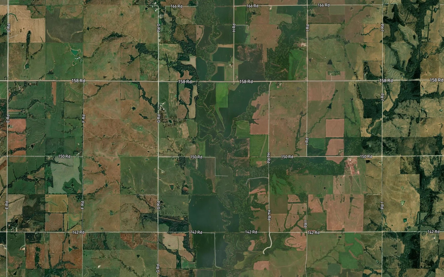 Satellite map of the Crow Creek