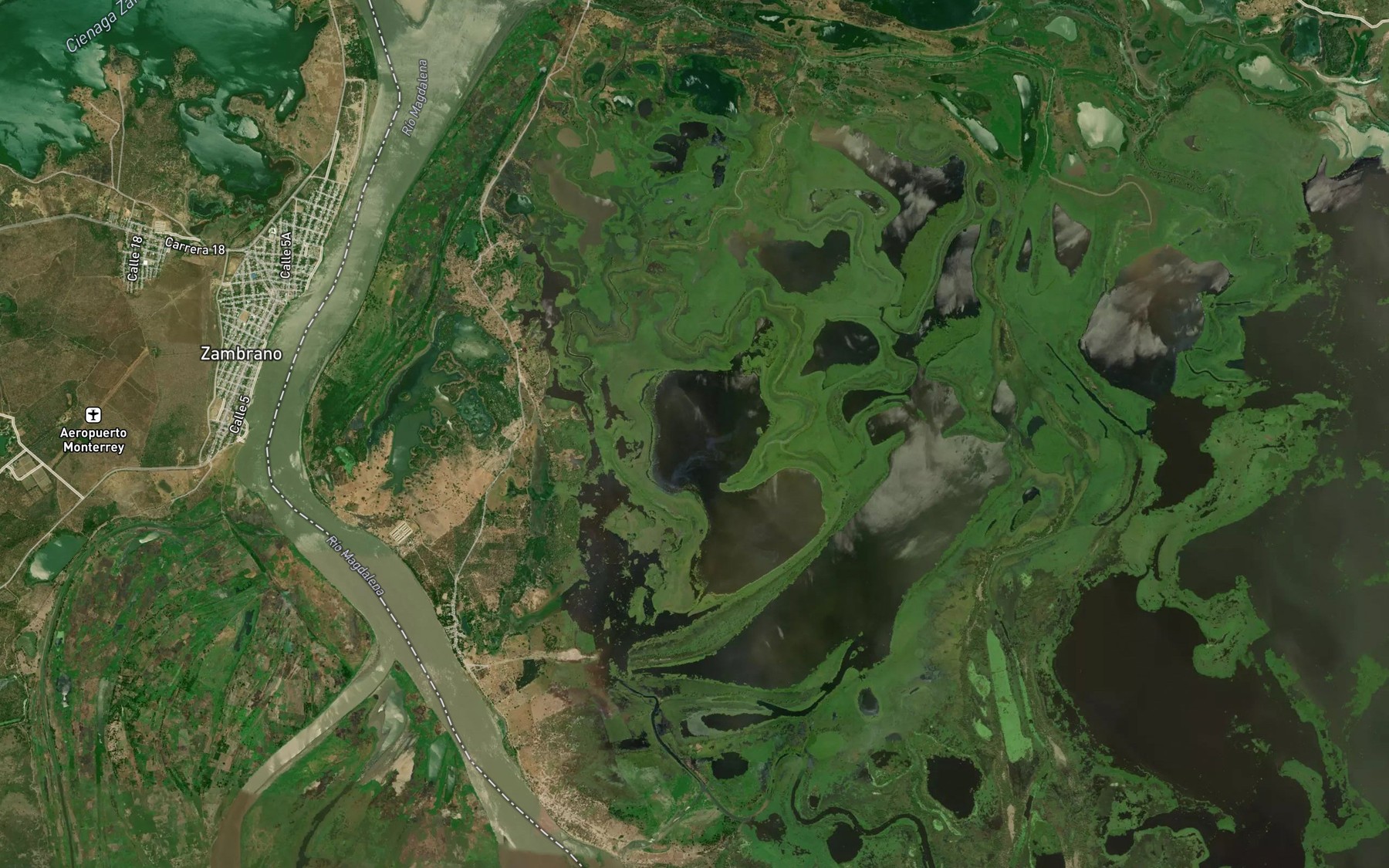 Satellite map of the Cienaga La Ceiba