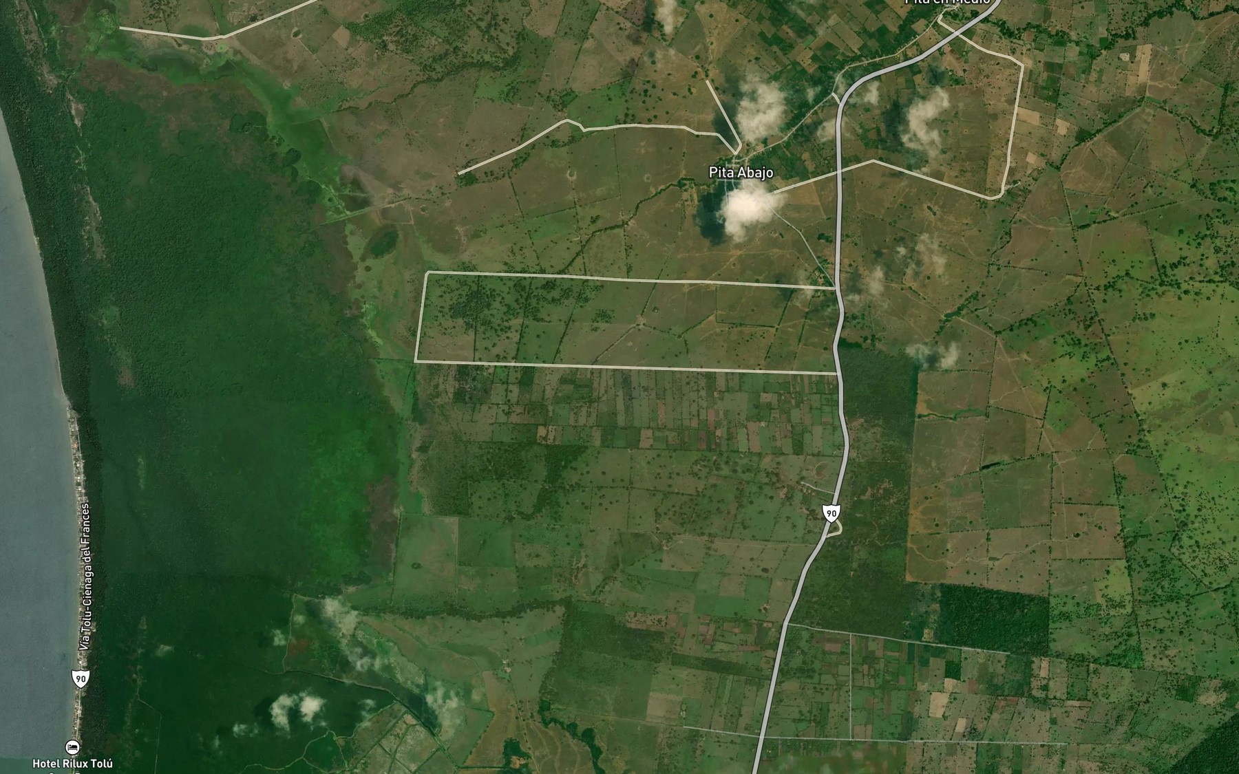 Satellite map of the Arroyo Ceiba