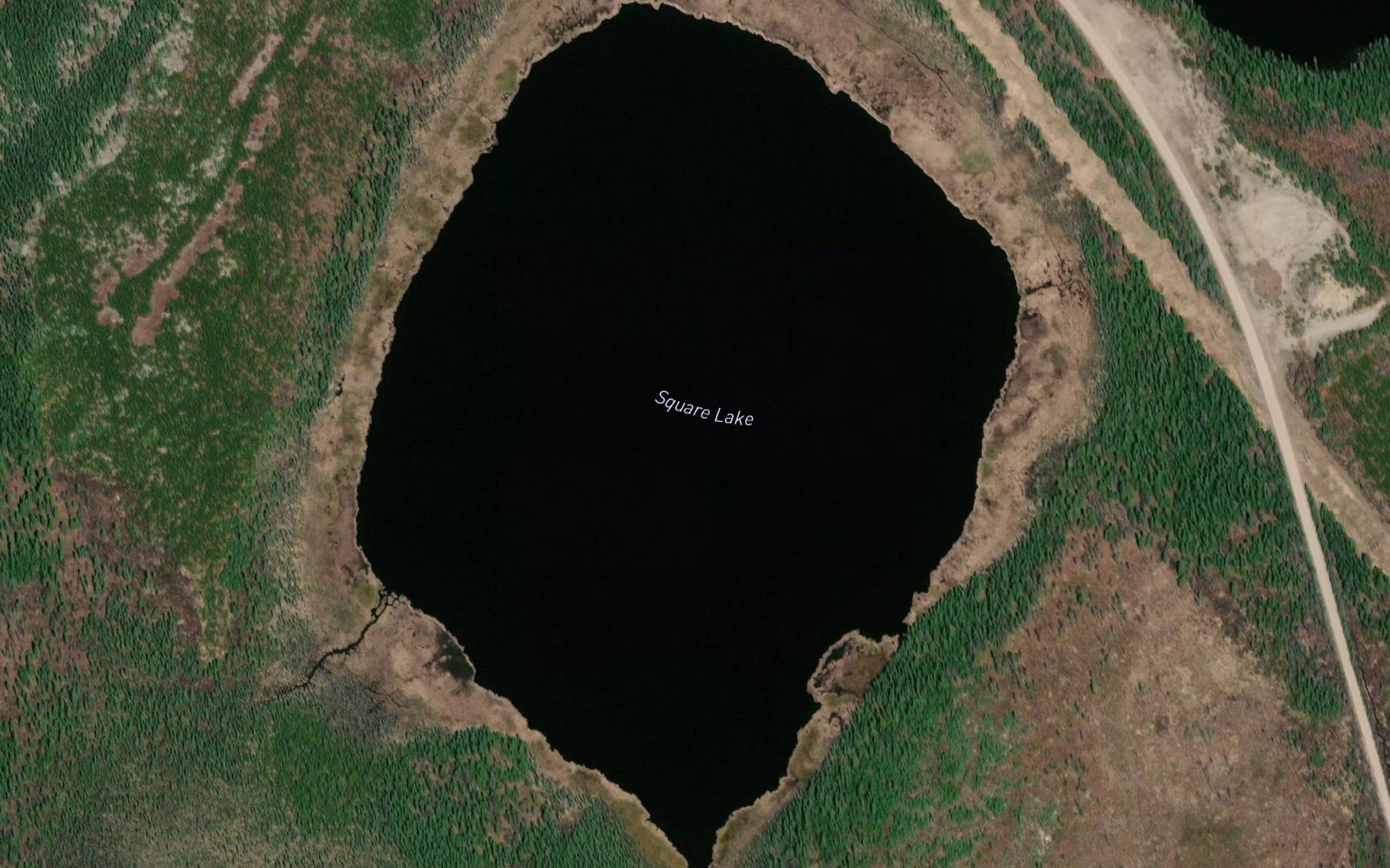 Satellite map of the Square Lake