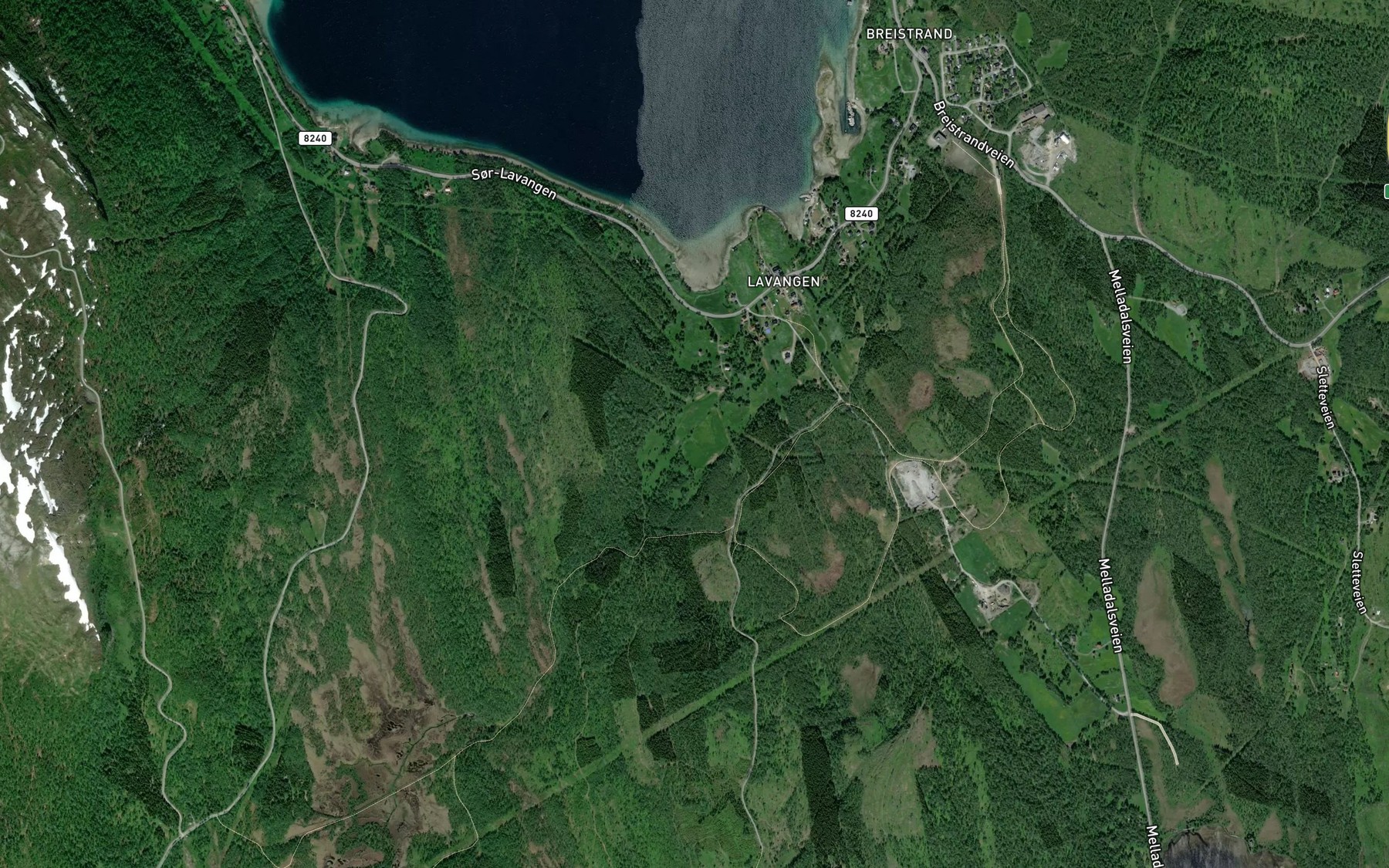 Satellite map of the Gardselva