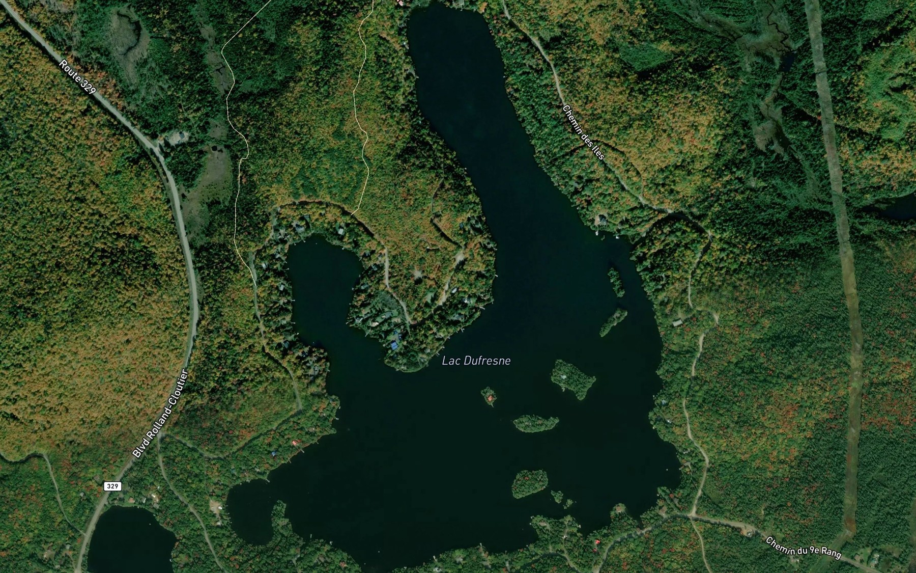 Satellite map of the Lac Dufresne