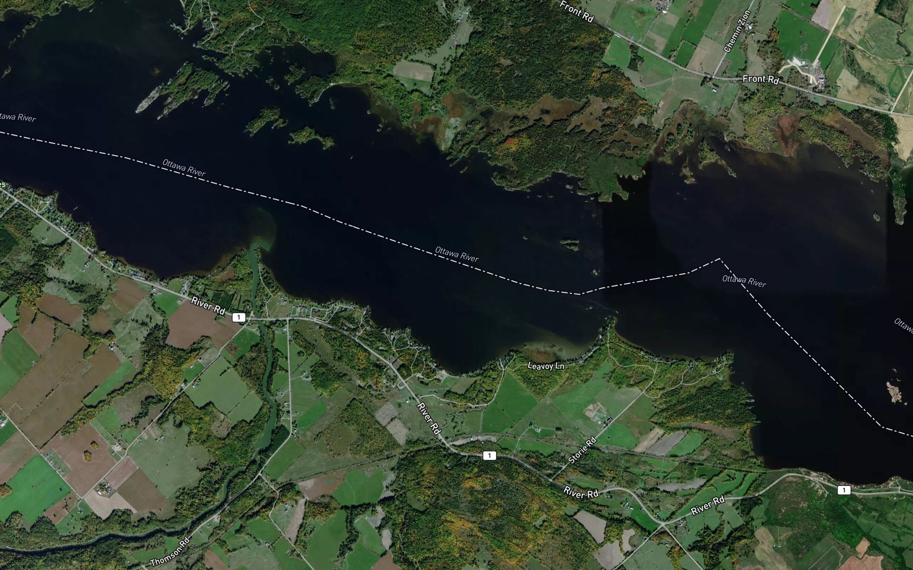 Satellite map of the Locha Creek