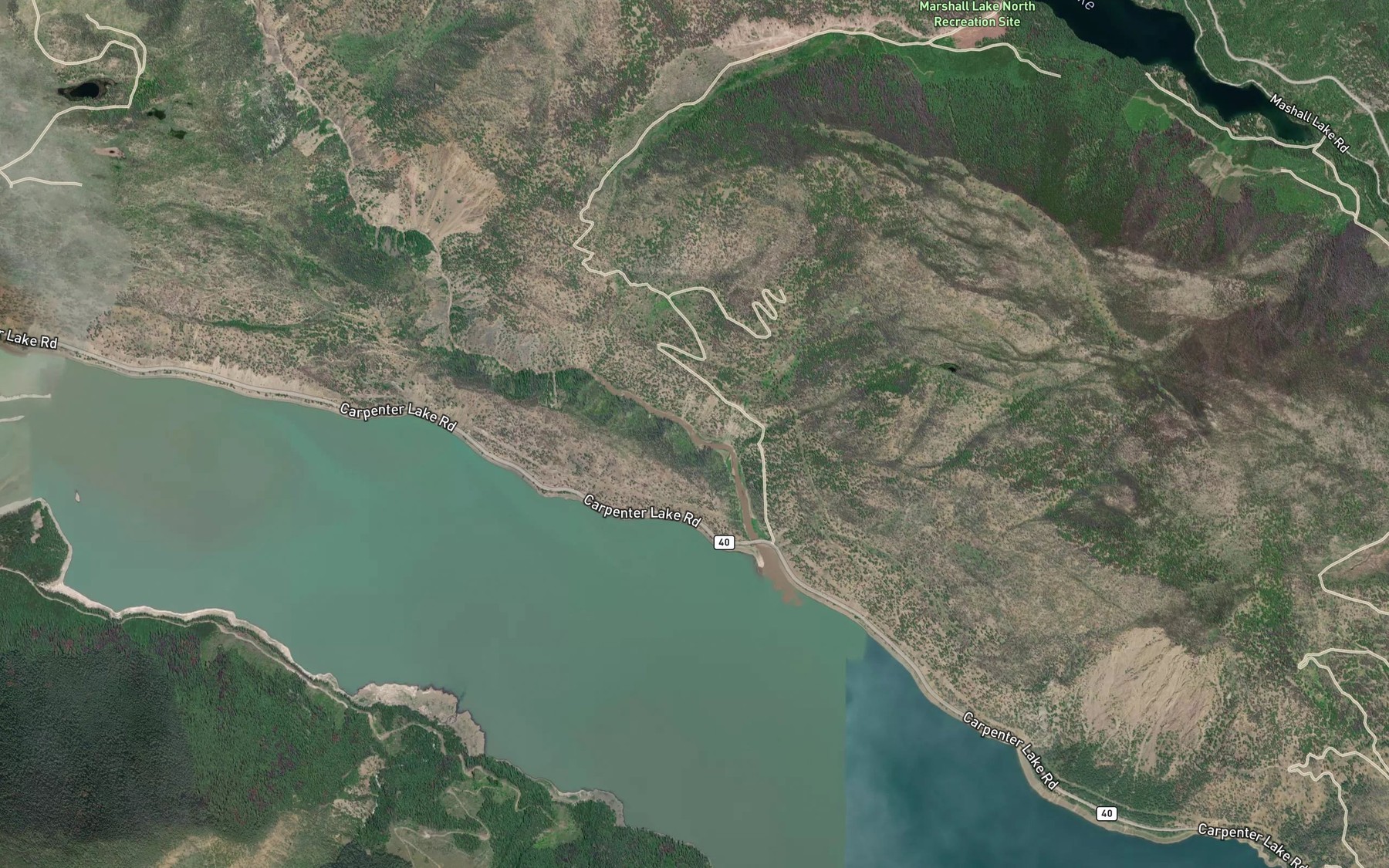 Satellite map of the Tyaughton Creek