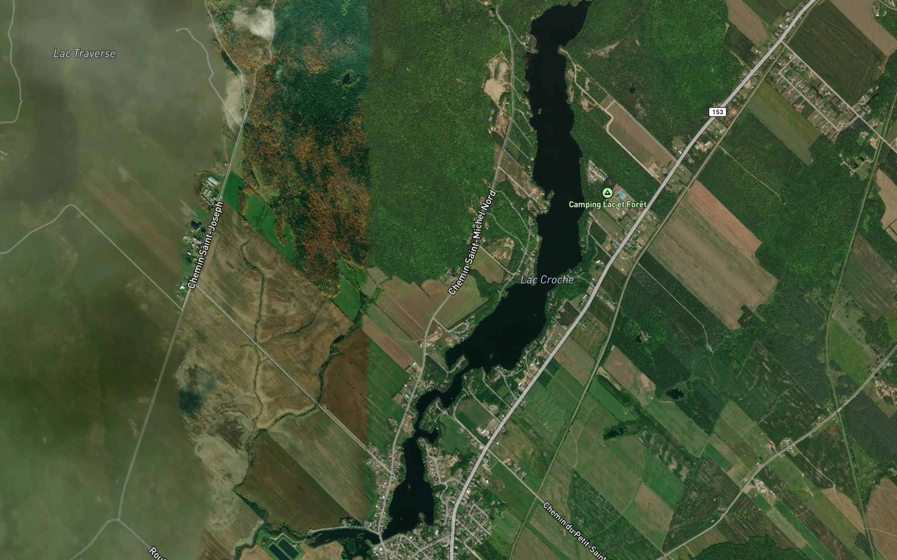 Satellite map of the Lac Croche