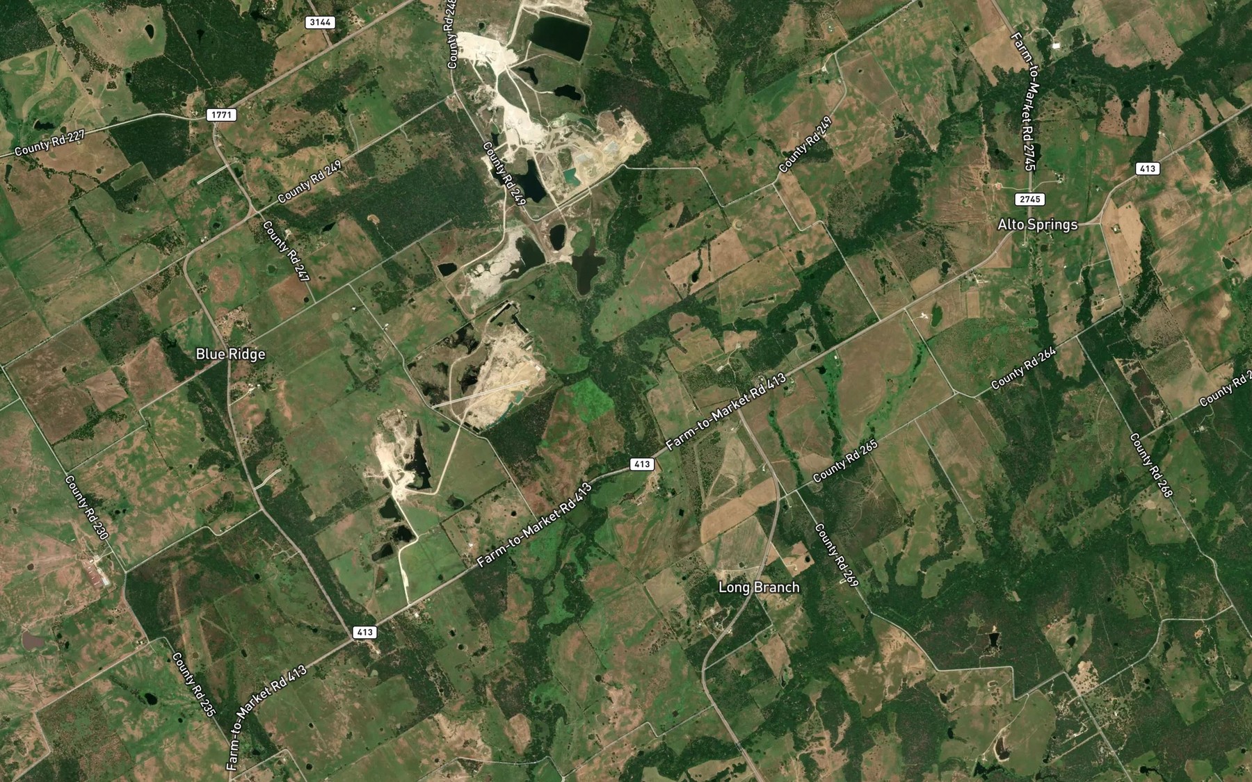 Satellite map of the Tucker Creek