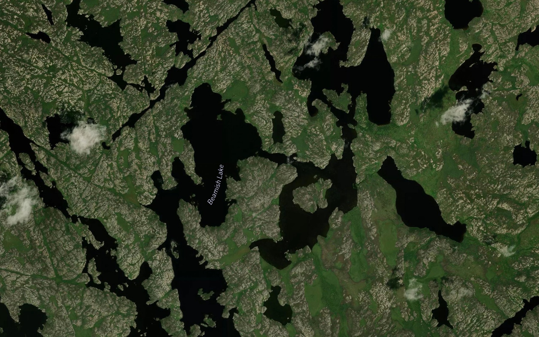 Satellite map of the Beamish Lake