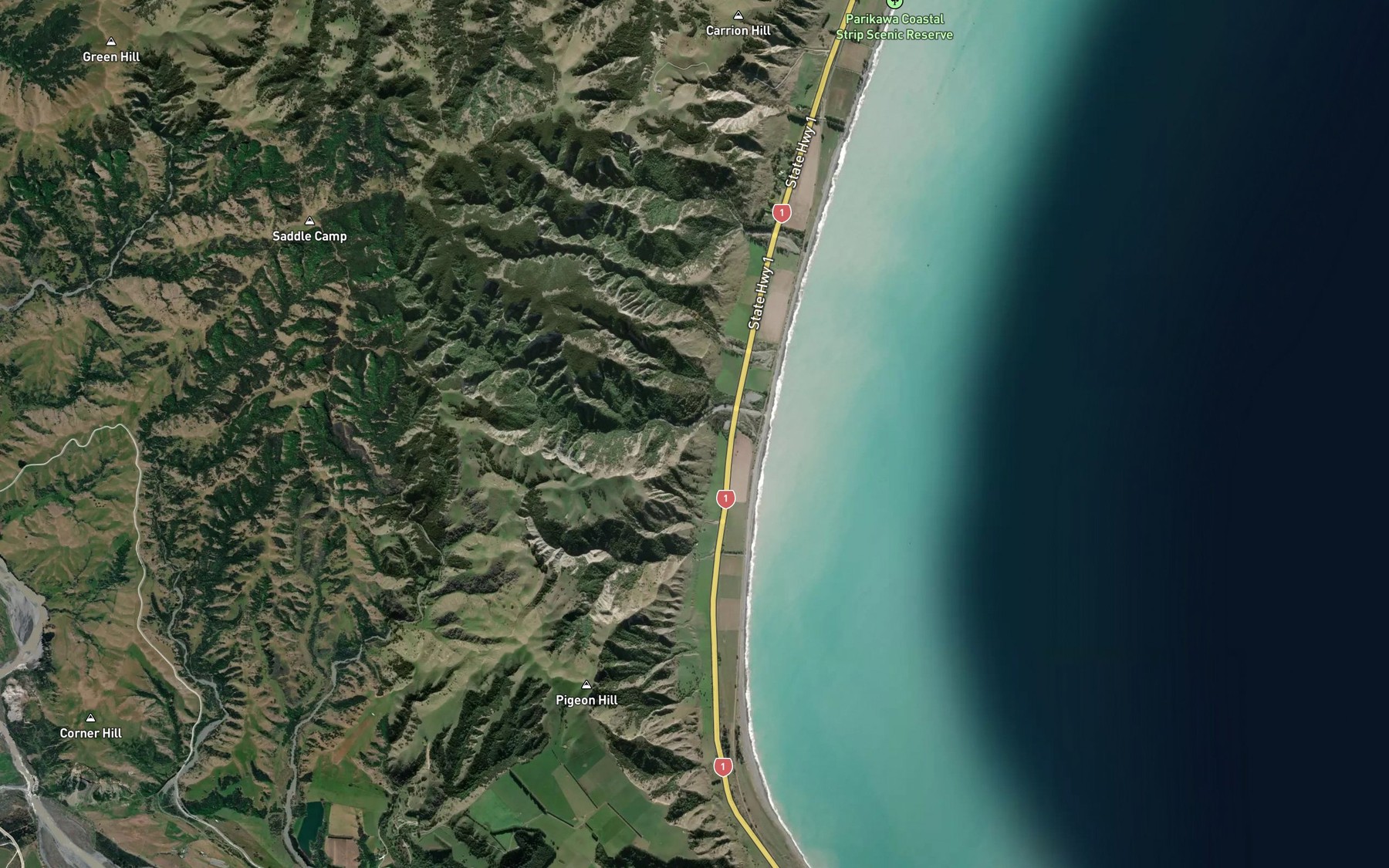 Satellite map of the Camp Stream