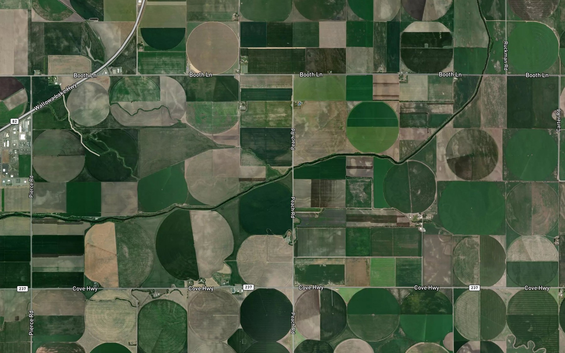 Satellite map of the Pierce Slough
