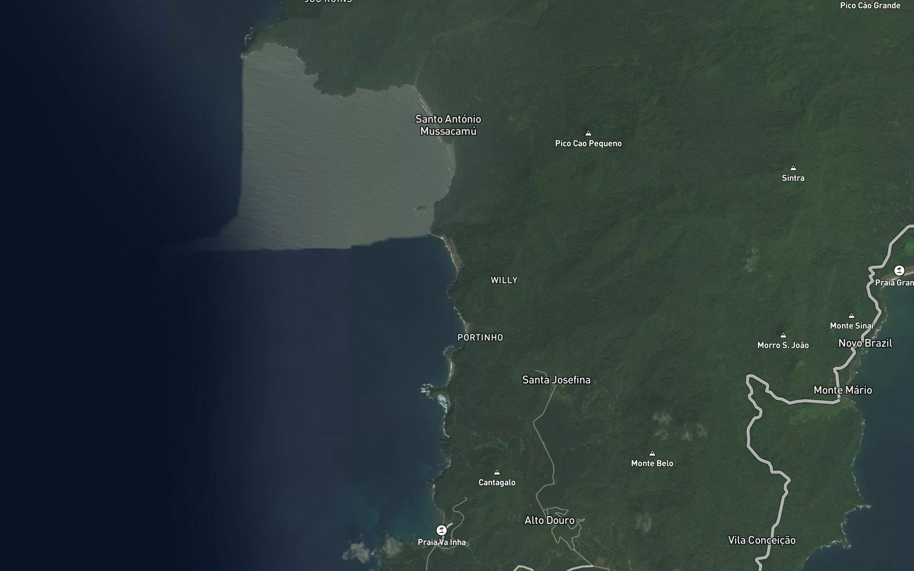 Satellite map of the Rio Portinho