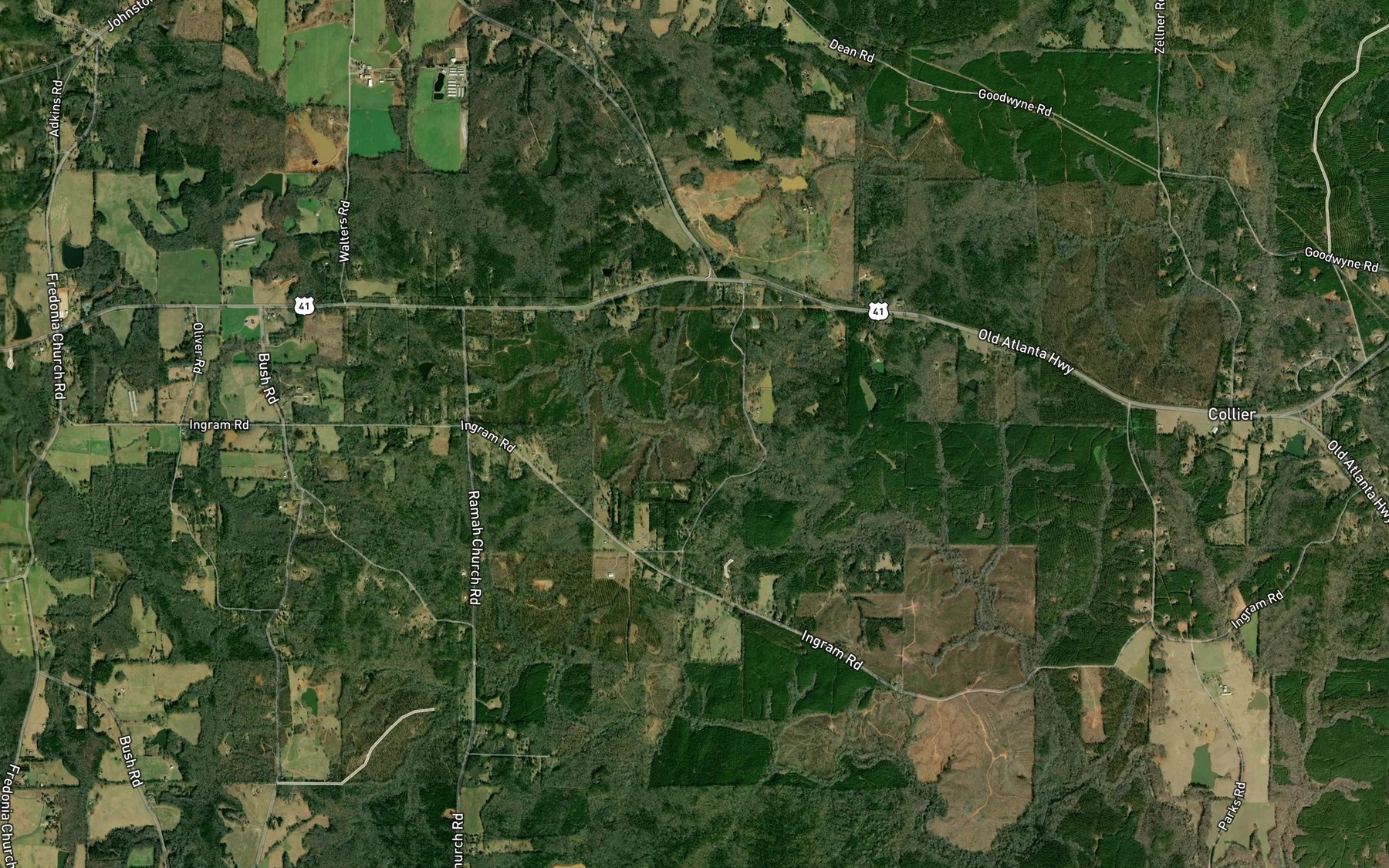 Satellite map of the Potts Pond