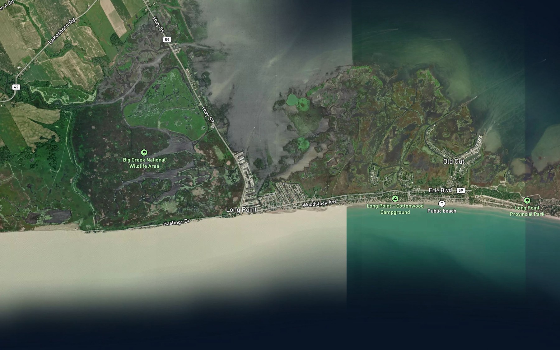 Satellite map of the Coletta Bay