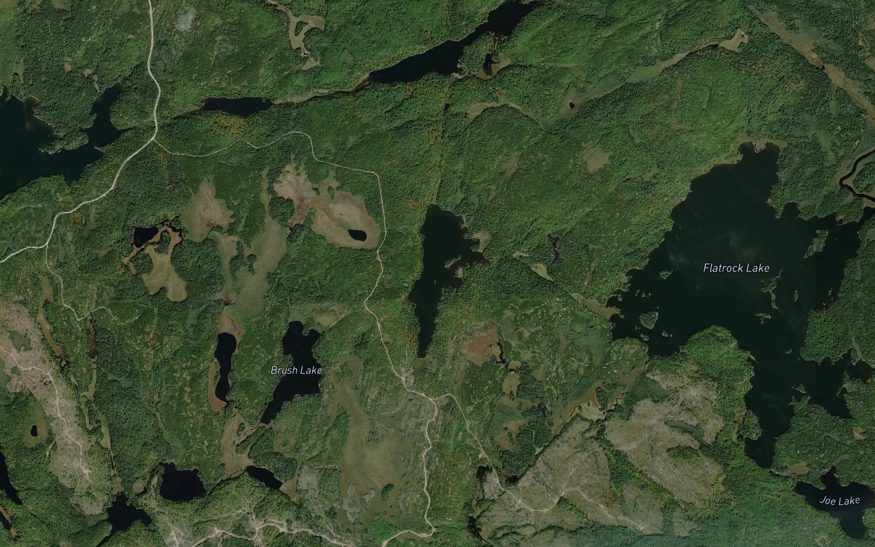 Satellite map of the Edith Lake