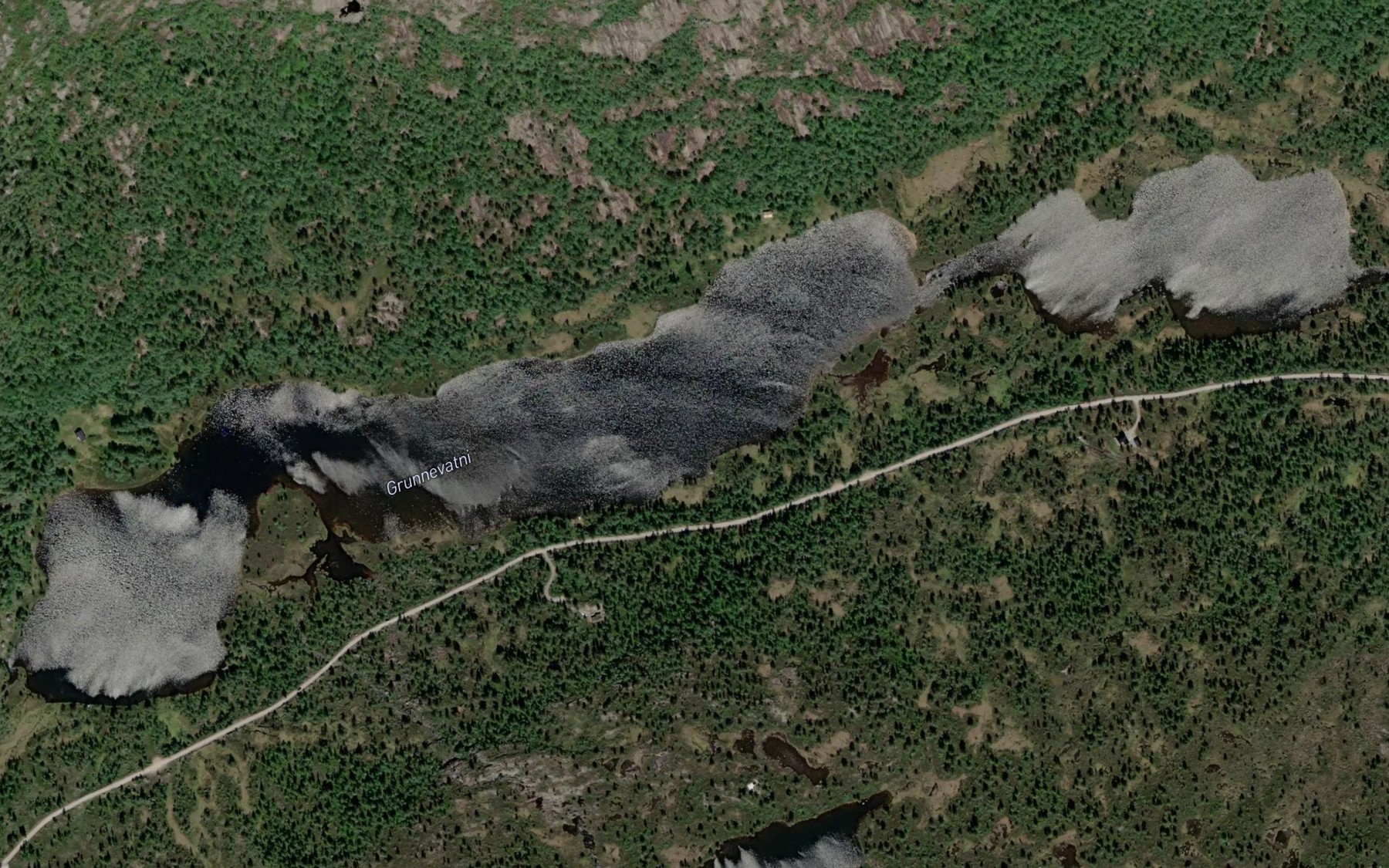 Satellite map of the Grunnevatni