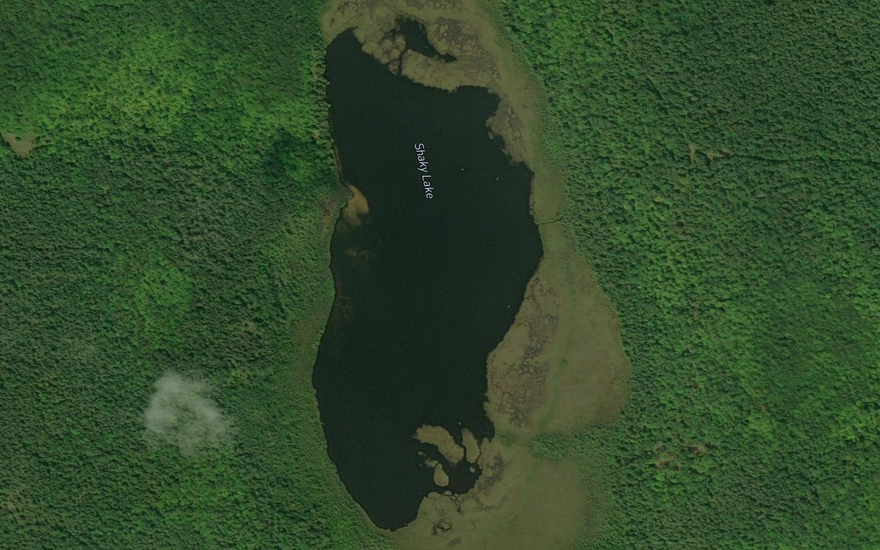 Satellite map of the Shaky Lake