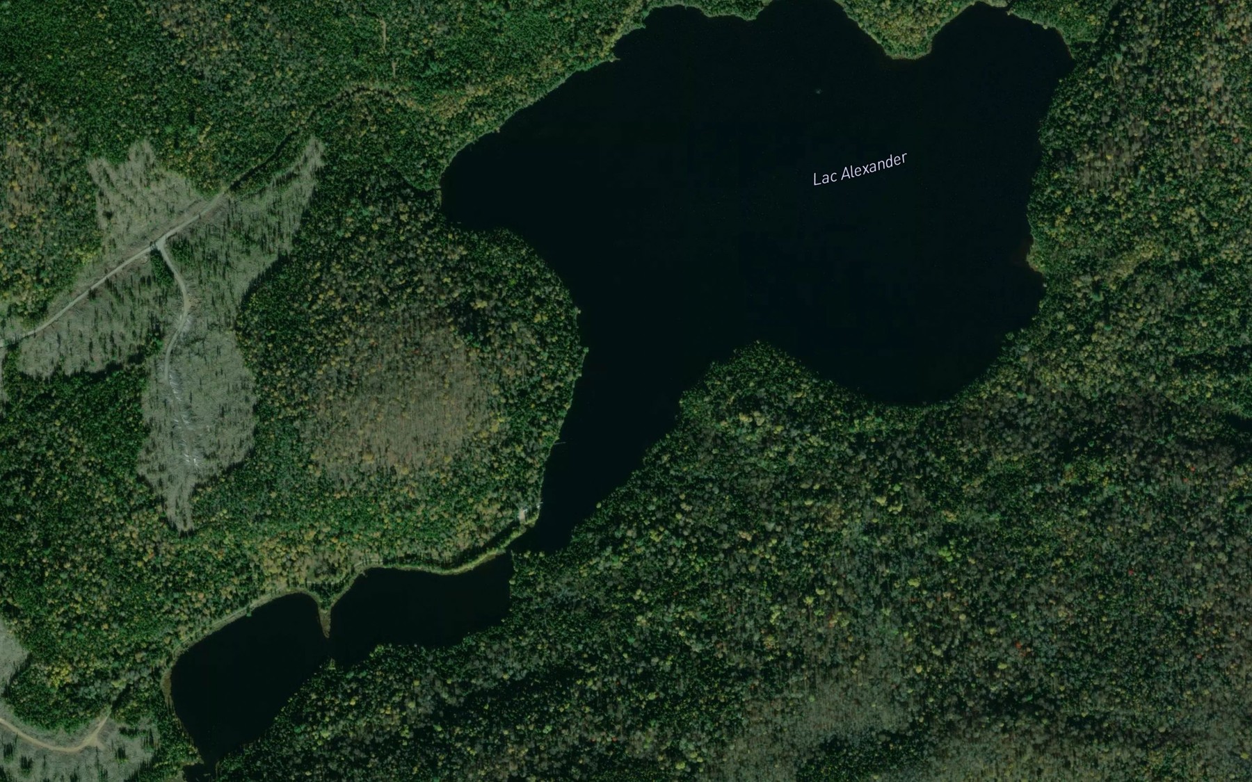 Satellite map of the Lac Alexander