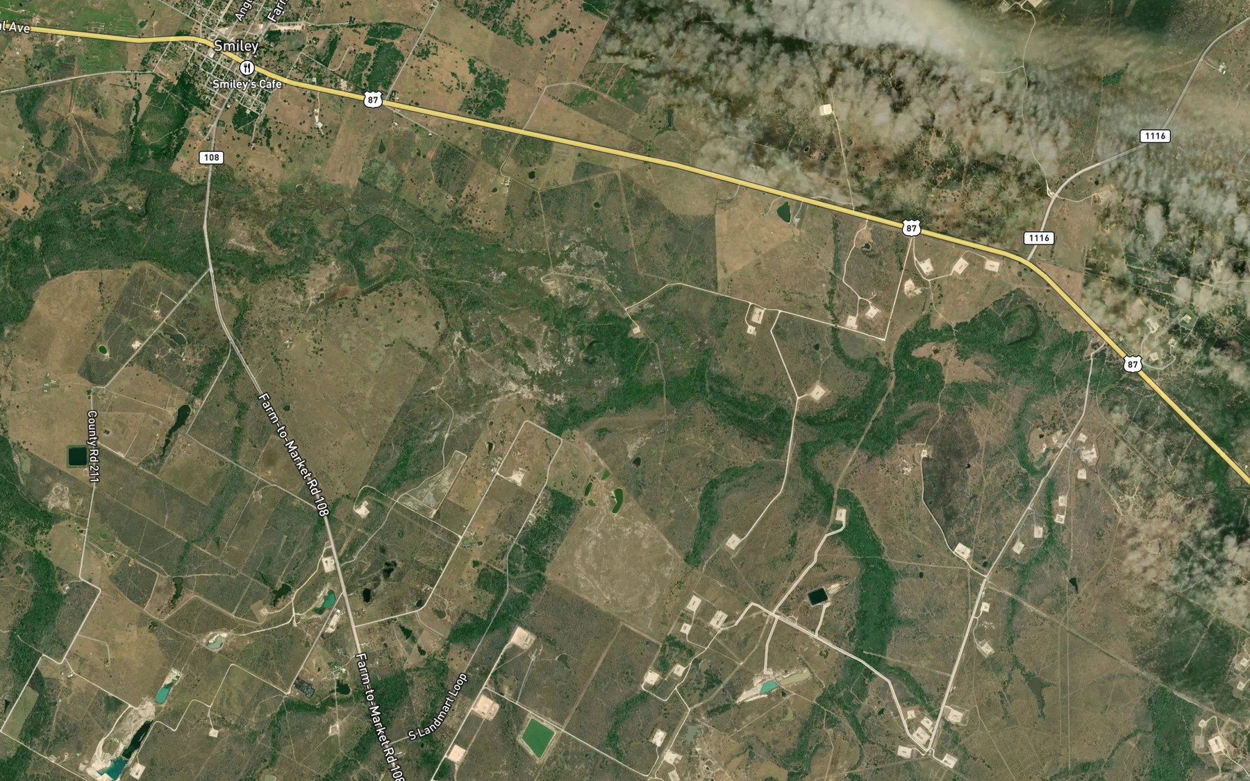 Satellite map of the Panther Branch