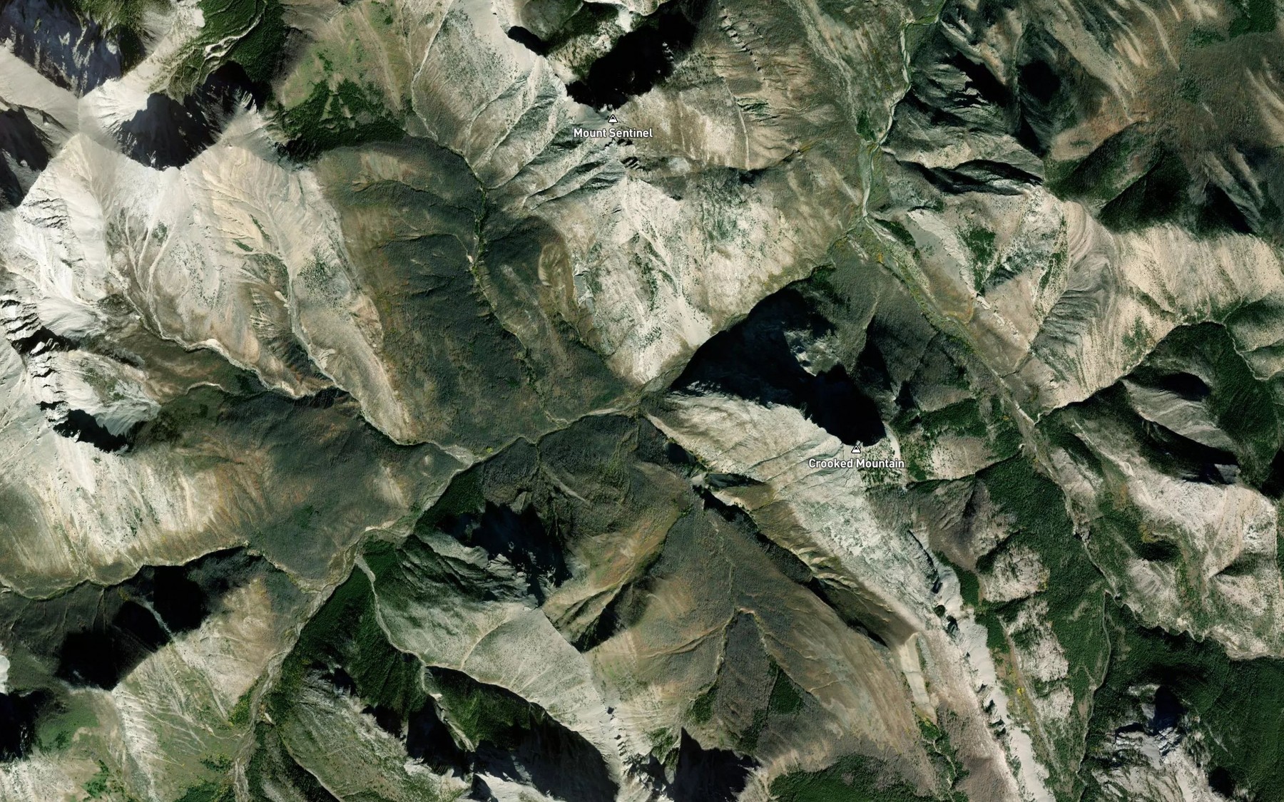 Satellite map of the Pinky Creek
