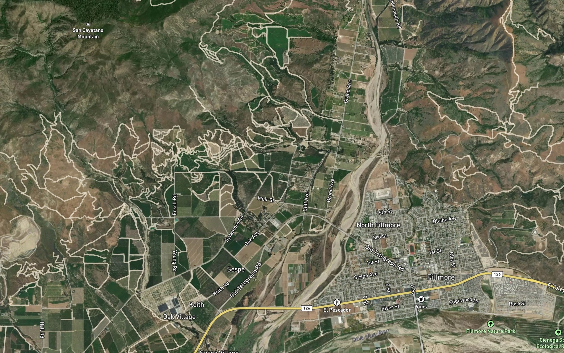Satellite map of the Brownstone Reservoir