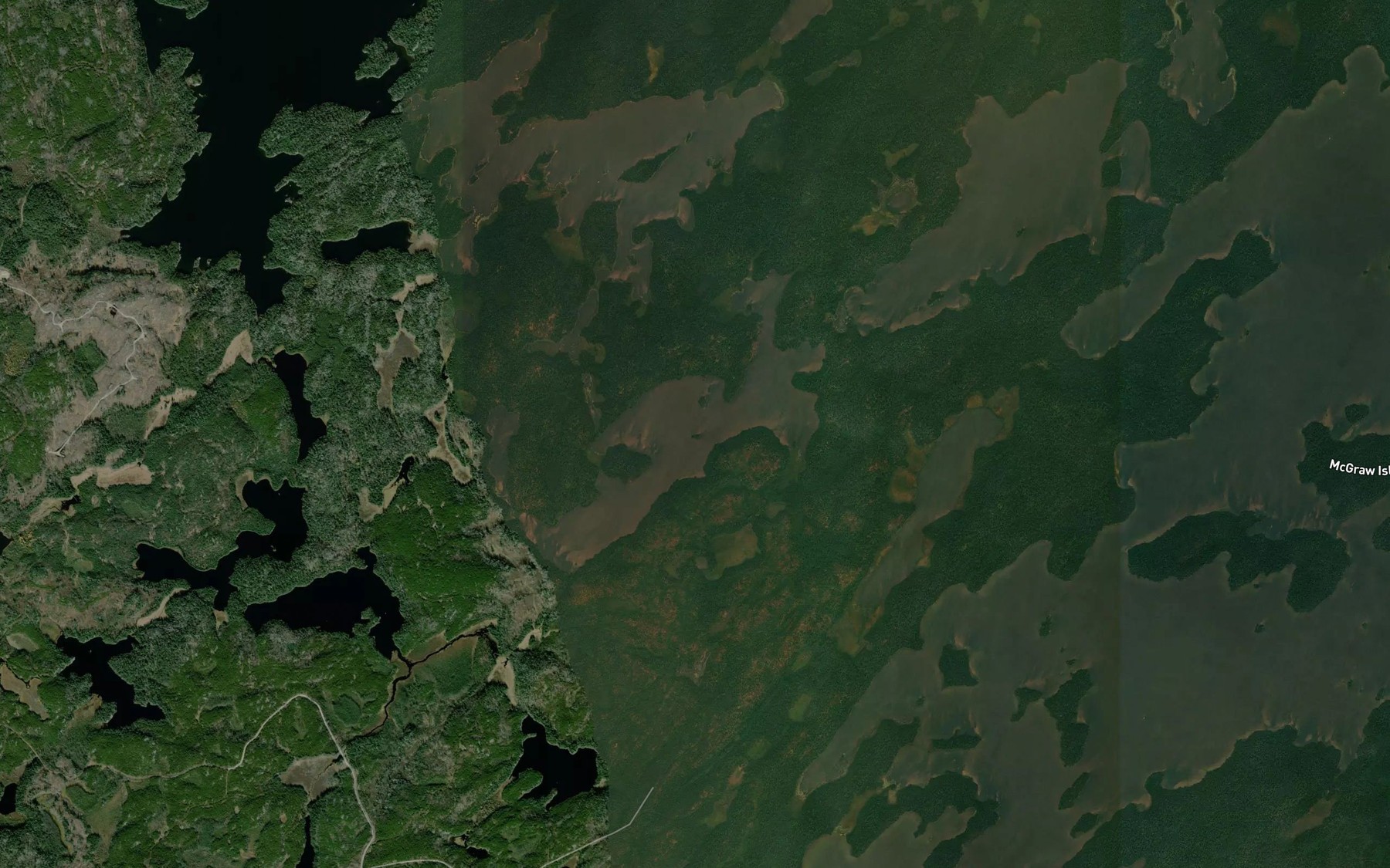 Satellite map of the Noonan Lake