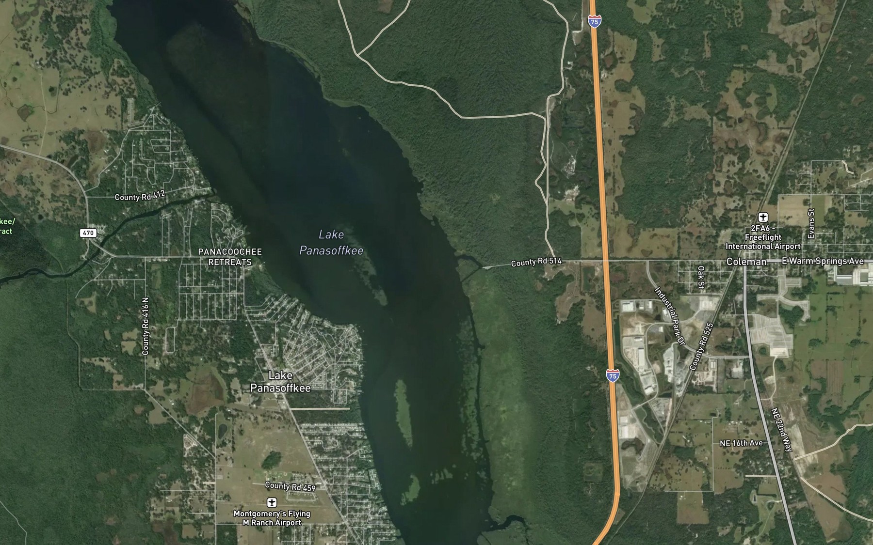 Satellite map of the Public Boat Ramp