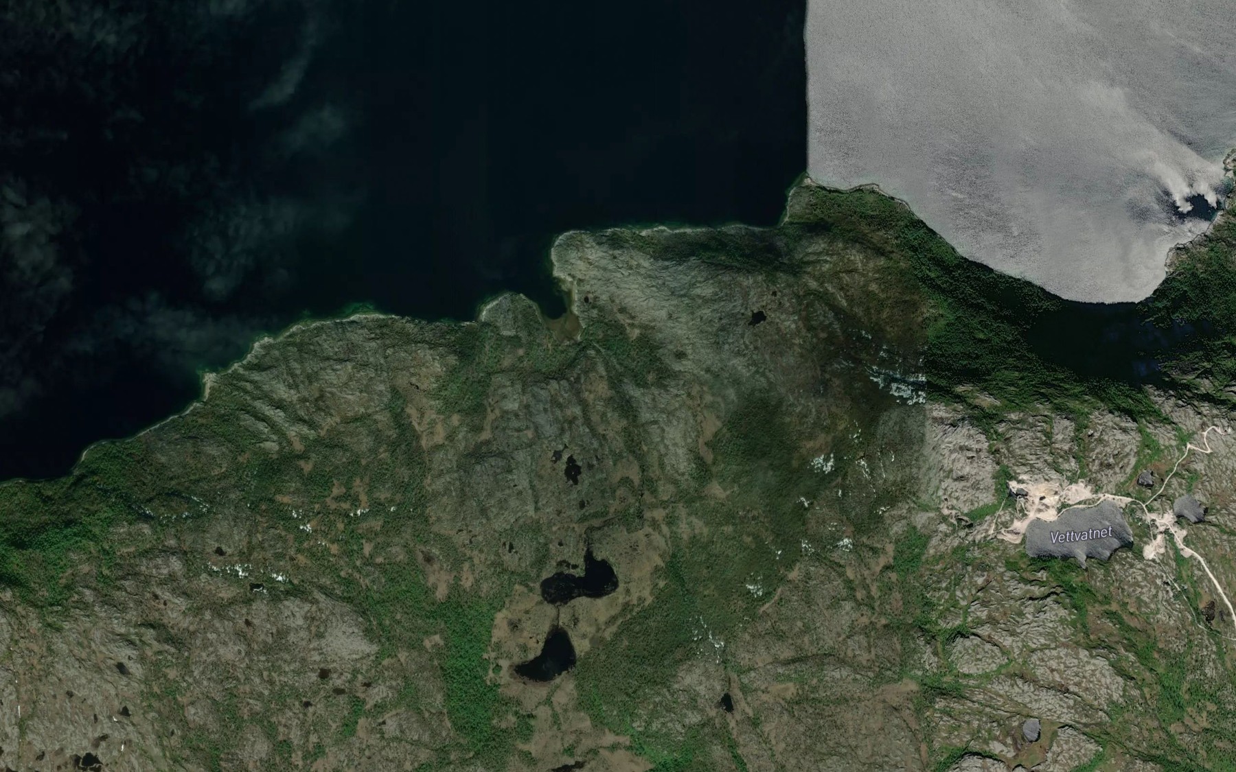 Satellite map of the Ervikelva