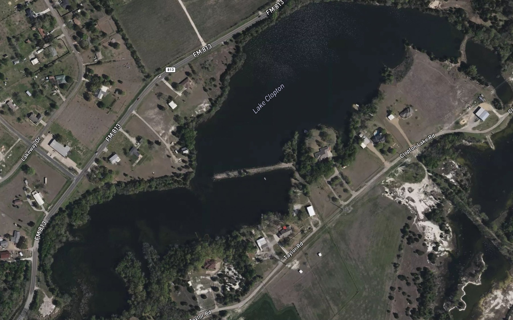 Satellite map of the Lake Clopton