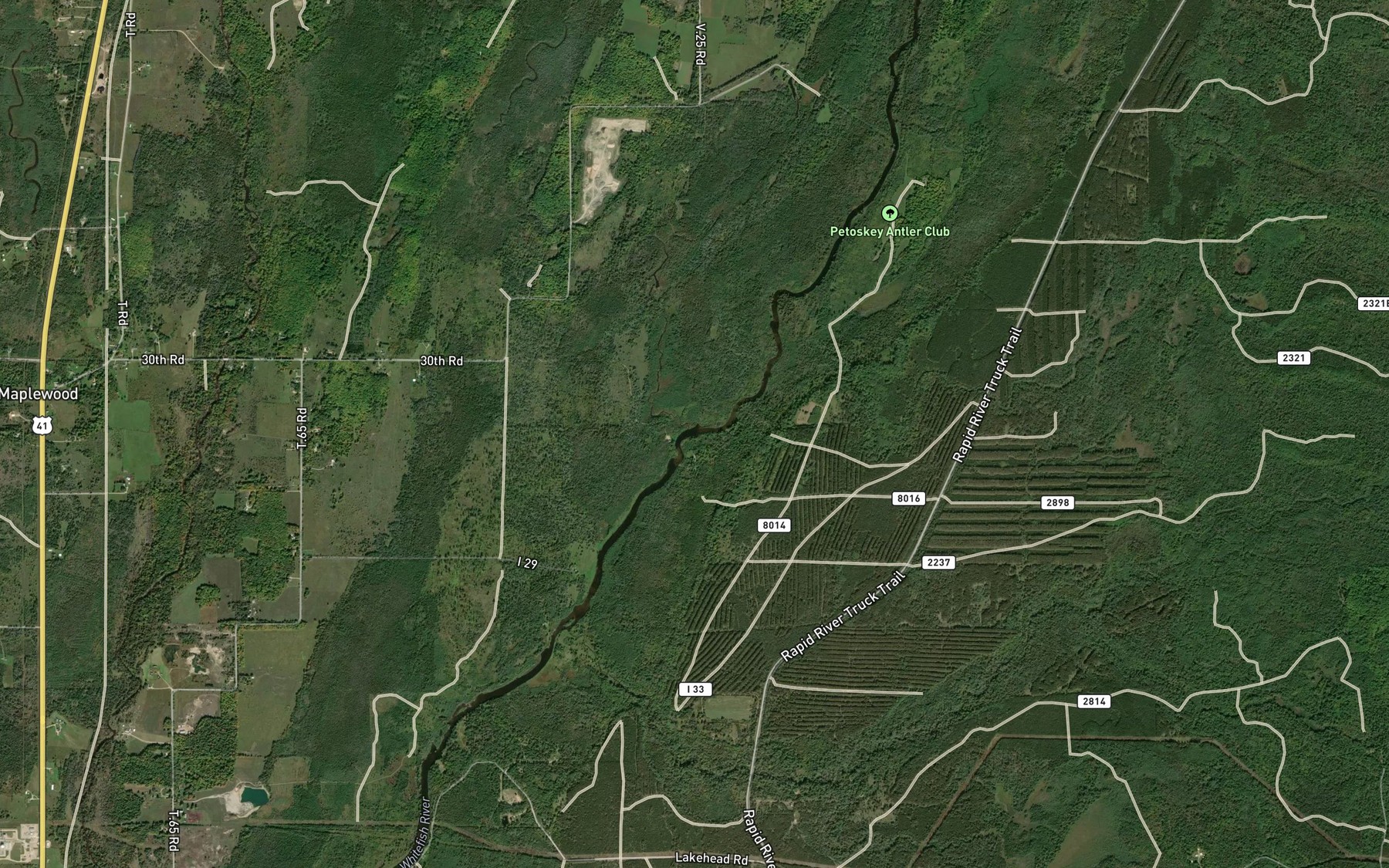 Satellite map of the Chippeny Creek