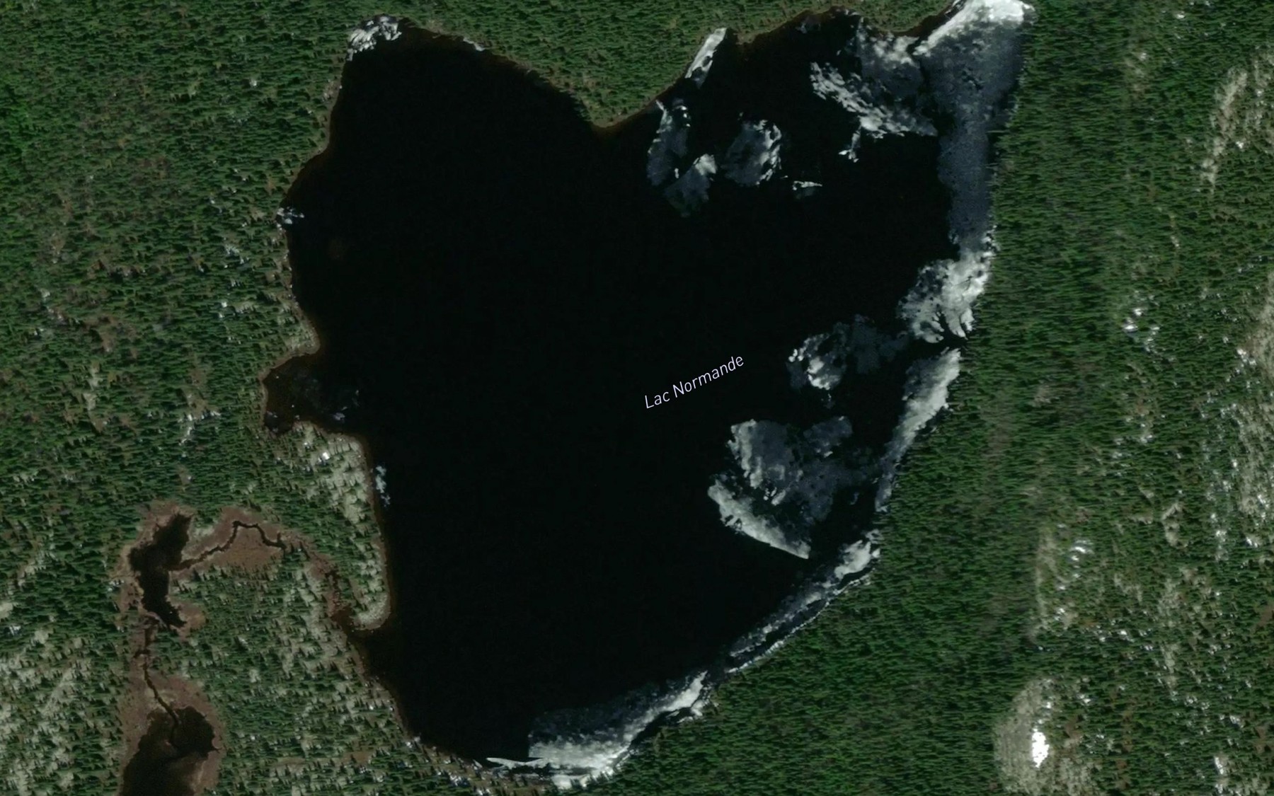 Satellite map of the Lac Normande