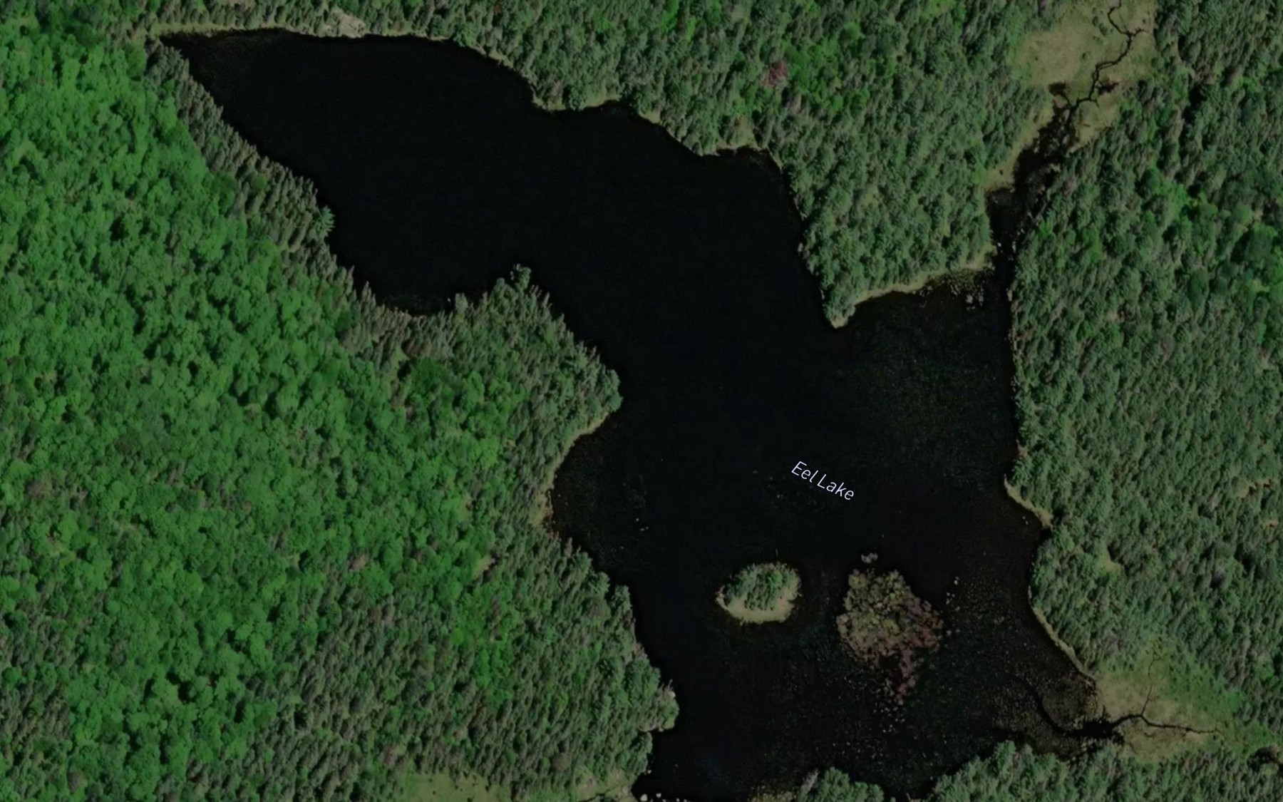 Satellite map of the Eel Lake
