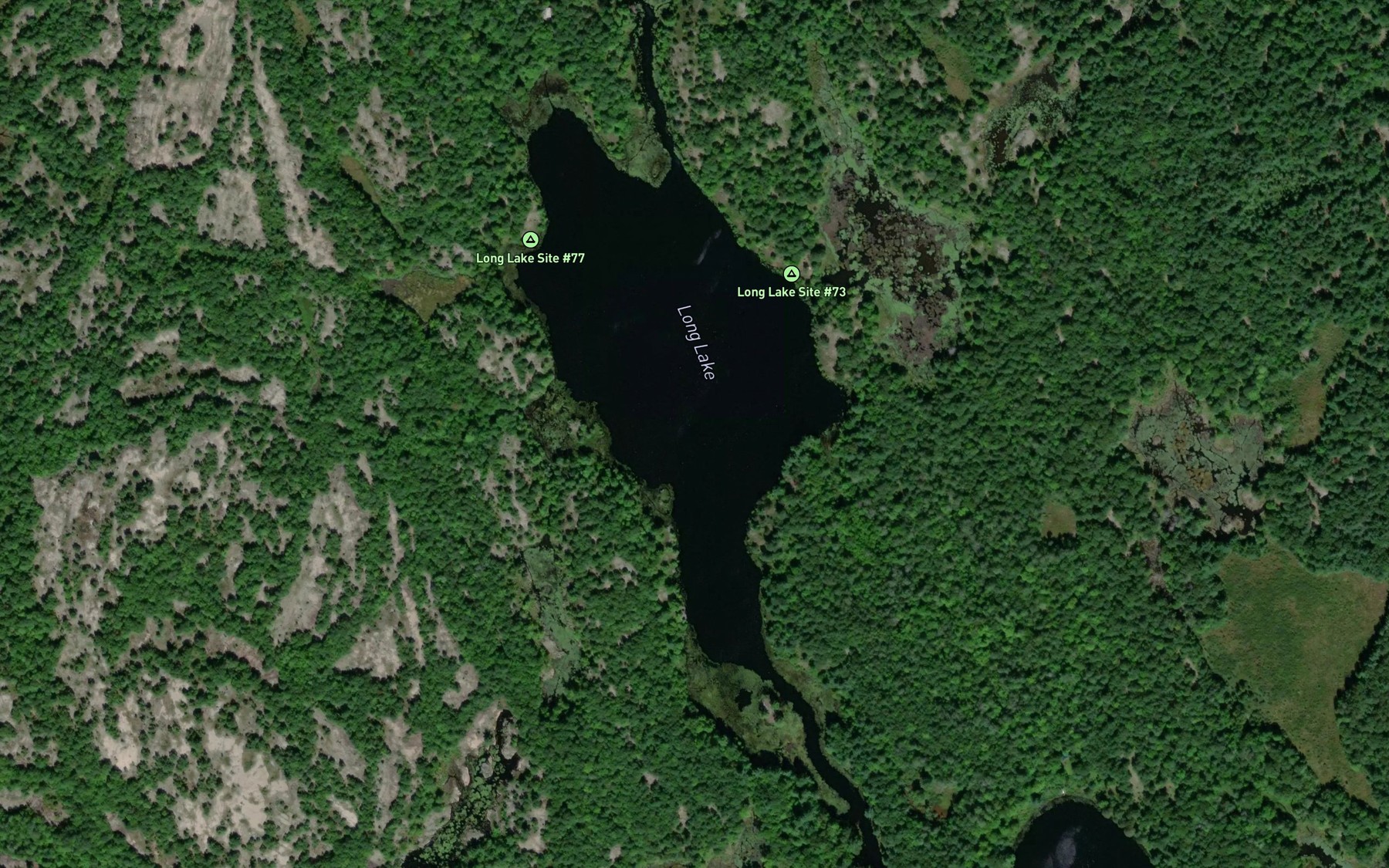 Satellite map of the Long Lake