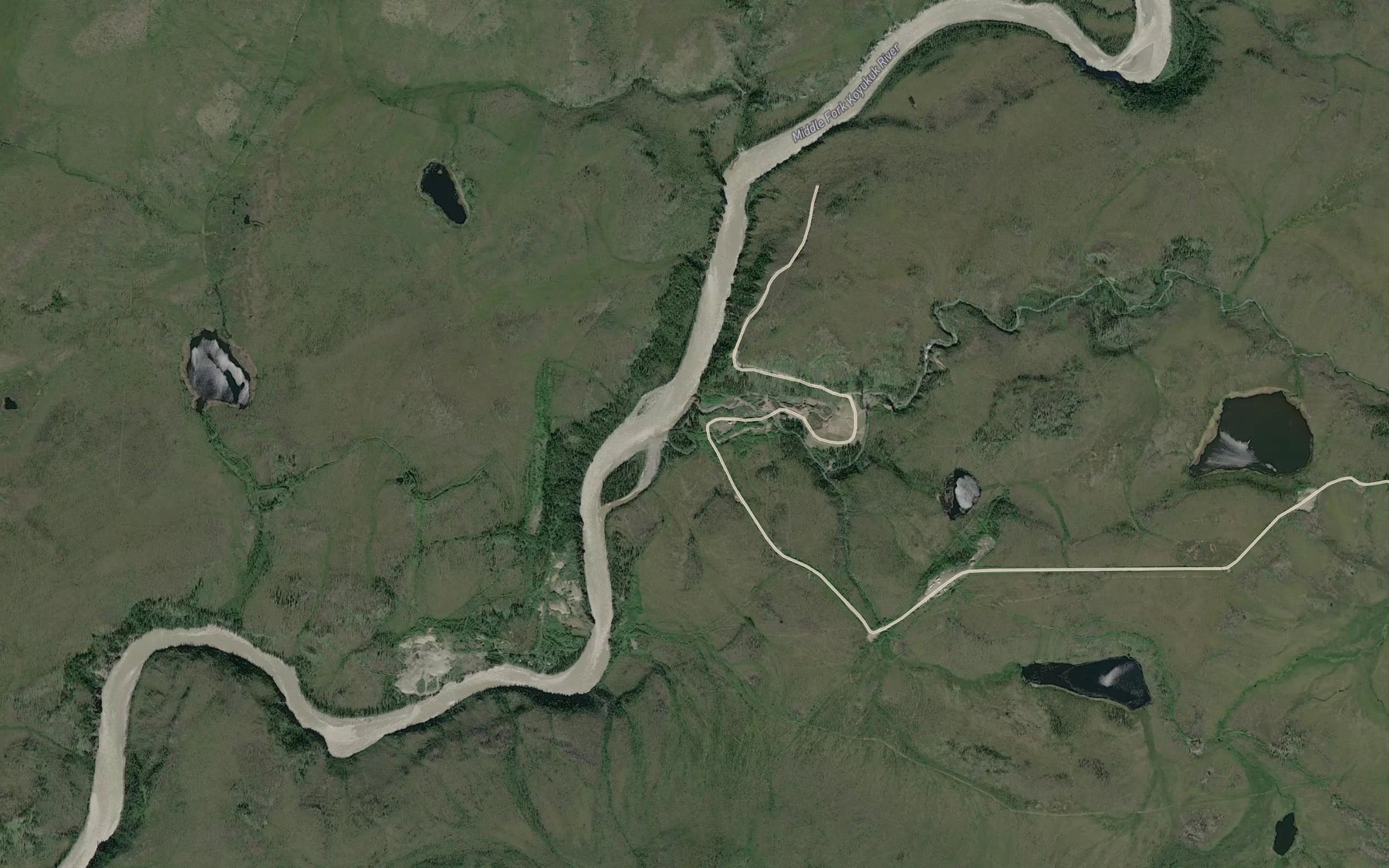 Satellite map of the Chapman Creek