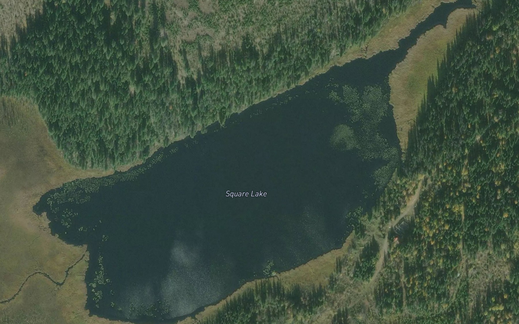 Satellite map of the Square Lake
