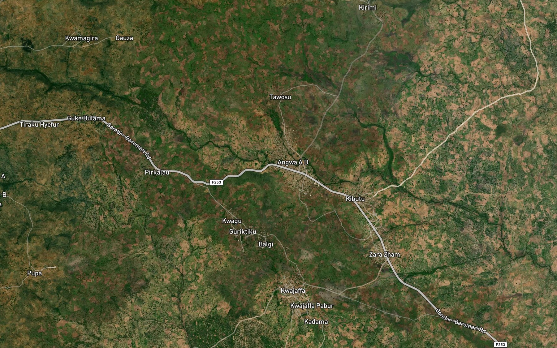 Satellite map of the RIver Kunar