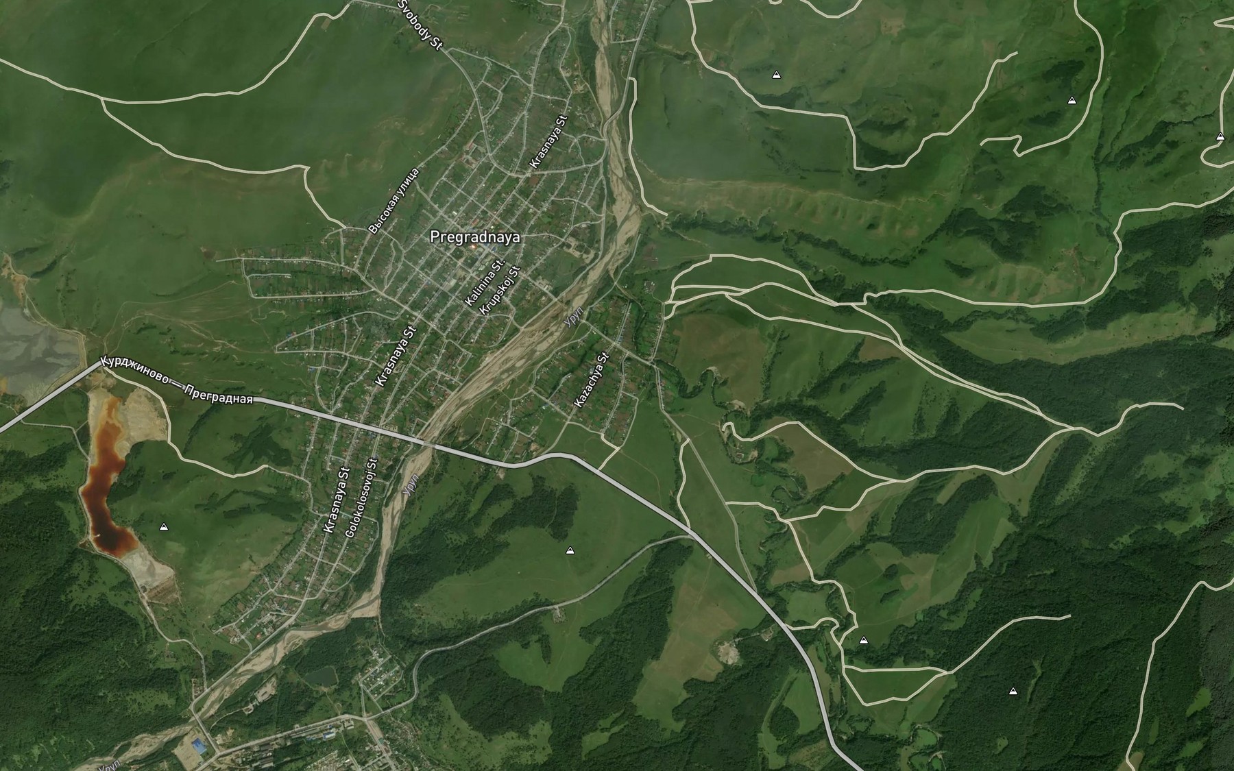 Satellite map of the Teplaya