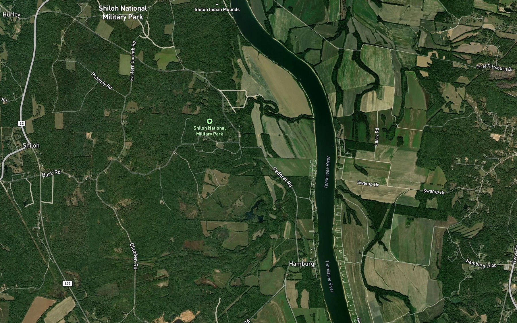 Satellite map of the Browder Branch