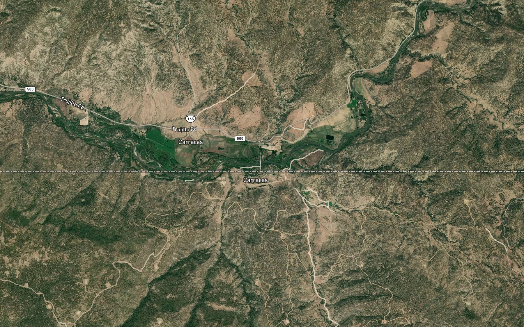 Satellite map of the Arroyo Escondido