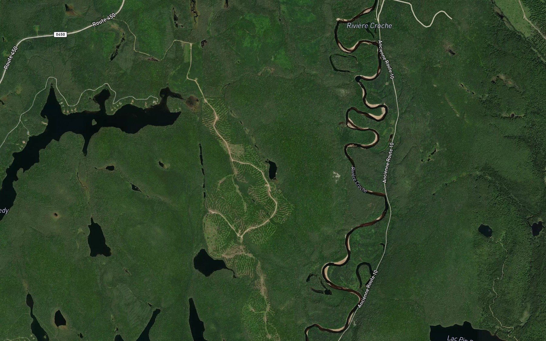 Satellite map of the Lac du Lynx
