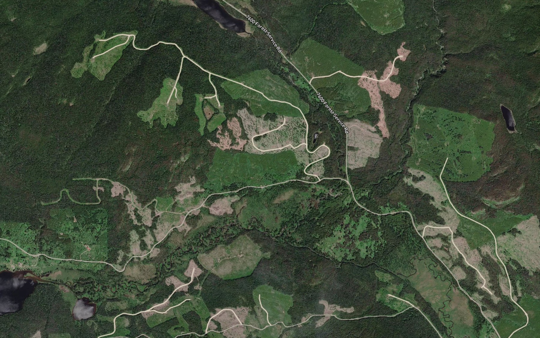 Satellite map of the Passby Creek