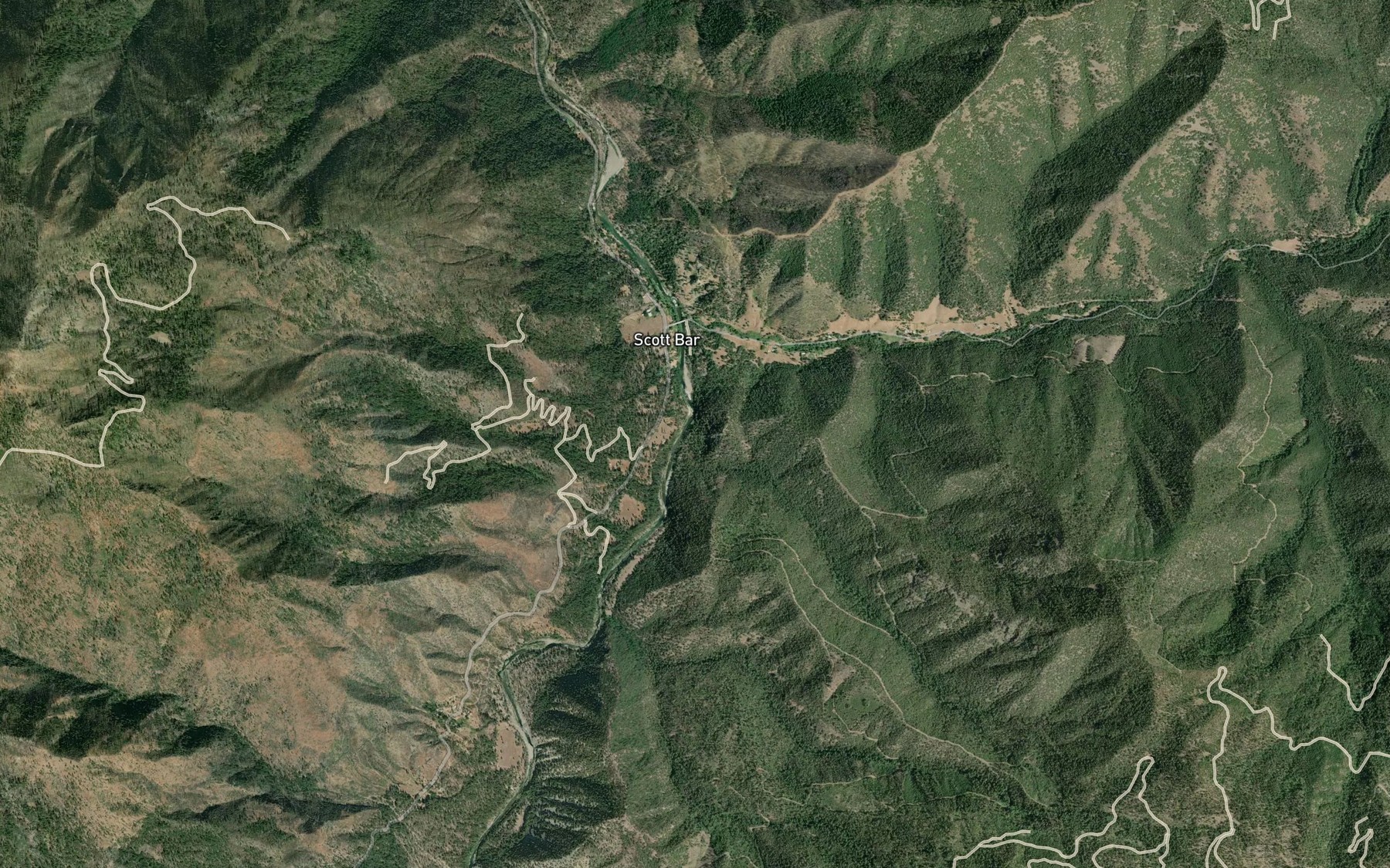 Satellite map of the Bill Berry Creek