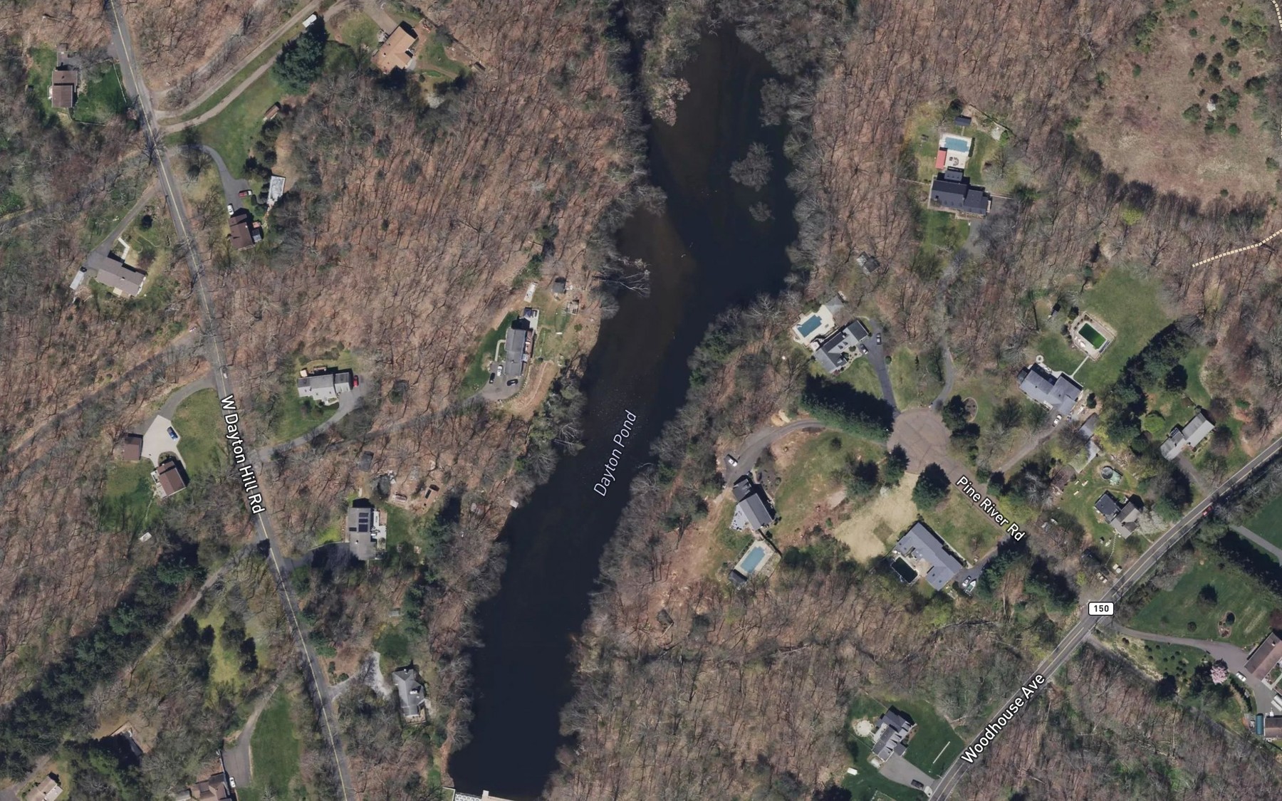 Satellite map of the Dayton Pond